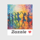 Farbenfrohe Silhouetten tanzen Aufkleber (Blatt)