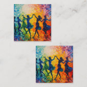Farbenfrohe Silhouetten tanzen Begleitkarte (Vorne/Hinten)