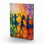 Farbenfrohe Silhouetten tanzen Fotoblock (Rechts)