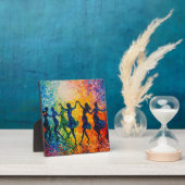 Farbenfrohe Silhouetten tanzen Fotoplatte (InSitu)