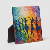 Farbenfrohe Silhouetten tanzen Fotoplatte (Vorderseite)