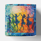 Farbenfrohe Silhouetten tanzen Geschenkschachtel (Oben)