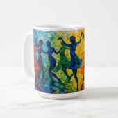 Farbenfrohe Silhouetten tanzen Kaffeetasse (Vorderseite Links)