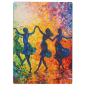 Farbenfrohe Silhouetten tanzen Klemmbrett (Rückseite)