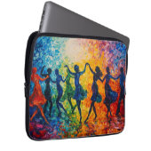 Farbenfrohe Silhouetten tanzen Laptopschutzhülle (Vorne Rechts)