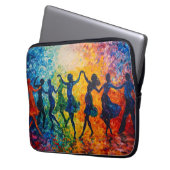 Farbenfrohe Silhouetten tanzen Laptopschutzhülle (Vorderseite Links)