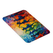 Farbenfrohe Silhouetten tanzen Magnet (Rechte Seite)