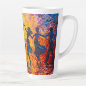 Farbenfrohe Silhouetten tanzen Milchtasse (Rechts)