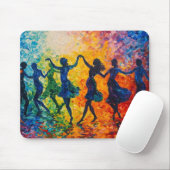 Farbenfrohe Silhouetten tanzen Mousepad (Mit Mouse)