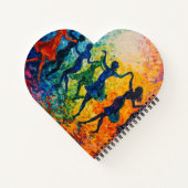 Farbenfrohe Silhouetten tanzen Notizblock (Rückseite)