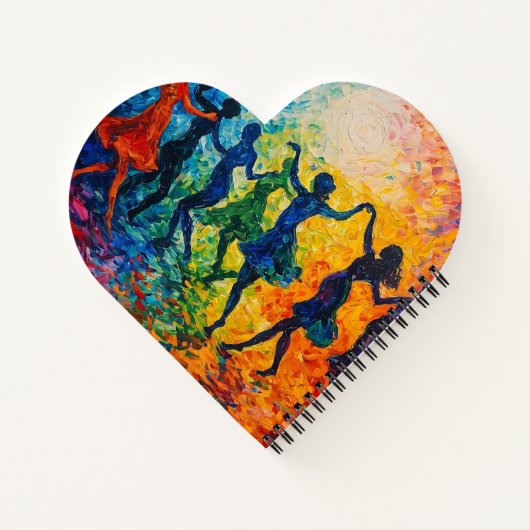 Farbenfrohe Silhouetten tanzen Notizblock (Rückseite)