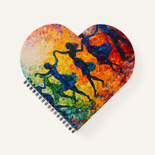 Farbenfrohe Silhouetten tanzen Notizblock