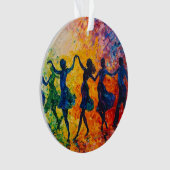 Farbenfrohe Silhouetten tanzen Ornament (Vorderseite)