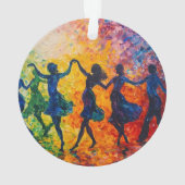 Farbenfrohe Silhouetten tanzen Ornament (Rückseite)