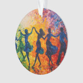 Farbenfrohe Silhouetten tanzen Ornament (Vorderseite)