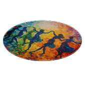 Farbenfrohe Silhouetten tanzen Schneidebrett (Ecke)