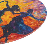 Farbenfrohe Silhouetten tanzen Schneidebrett (Ecke)