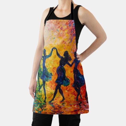 Farbenfrohe Silhouetten tanzen Schürze (InSitu)