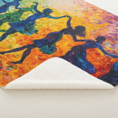 Farbenfrohe Silhouetten tanzen Sherpadecke (3/4)