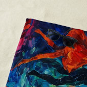 Farbenfrohe Silhouetten tanzen Strandtuch (Beispiel)