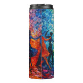 Farbenfrohe Silhouetten tanzen Thermosbecher (Rückseite)