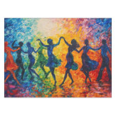 Farbenfrohe Silhouetten tanzen Tischdecke (Vorderseite (Horizontal))