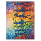 Farbenfrohe Silhouetten tanzen Tischdecke (Vorderseite)