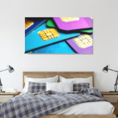 Farbenfrohe Sim-Karten Leinwanddruck (Insitu (Schlafzimmer))