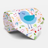 Farbenfrohe Singvögel und Musiknoten Krawatte (Gerollt)