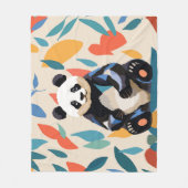 Farbenfrohe Sitting Panda Bären Matisse Inspiriert Fleecedecke (Vorderseite)