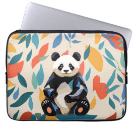 Farbenfrohe Sitting Panda Bären Matisse Inspiriert Laptopschutzhülle