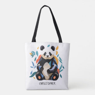 Farbenfrohe Sitting Panda Bären Matisse Inspiriert Tasche
