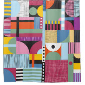 Farbenfrohe Skandinavier: fröhliches Muster Mix. Duschvorhang (Vorderseite)