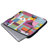 Farbenfrohe Skandinavier: fröhliches Muster Mix. Laptopschutzhülle (Vorne Knopf)