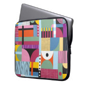 Farbenfrohe Skandinavier: fröhliches Muster Mix. Laptopschutzhülle (Vorderseite Links)
