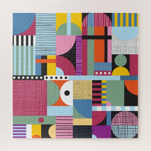 Farbenfrohe Skandinavier: fröhliches Muster Mix. Puzzle (Horizontal)