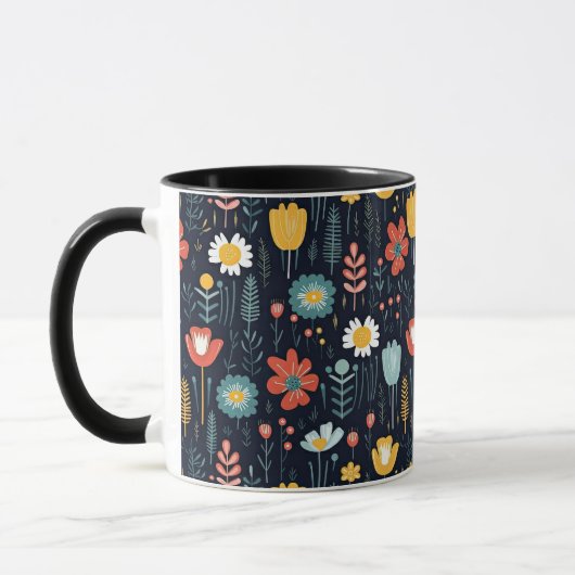 Farbenfrohe skandinavische Folklore Tasse (Links)