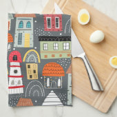 Farbenfrohe skandinavische Muster Zuhause Geschirrtuch (Viertel Falte)