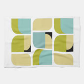 Farbenfrohe skandinavische Türkis-Gelb Geometrie Geschirrtuch (Horizontal)