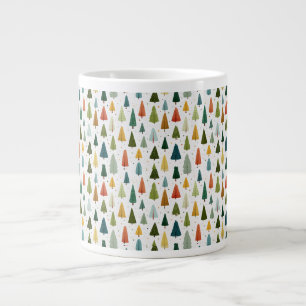 Farbenfrohe skandinavische Weihnachtsbaummuster Jumbo-Tasse