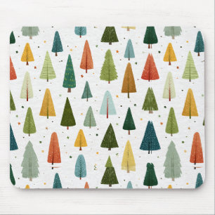 Farbenfrohe skandinavische Weihnachtsbaummuster Mousepad