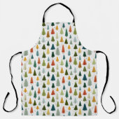 Farbenfrohe skandinavische Weihnachtsbaummuster Schürze (Vorderseite)
