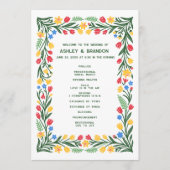 Farbenfrohe skandinavische Wildblumen-Hochzeit Programm (Vorderseite)