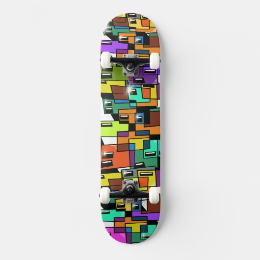 Farbenfrohe Skateboard-Decke in der Stadt Skateboard (Vorderseite)