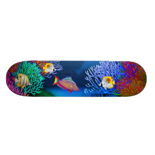 Farbenfrohe Skateboard für das Korallenriff