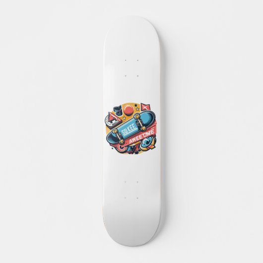 Farbenfrohe Skateboard Sokee Awetime Skateboard (Vorne)