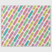 Farbenfrohe Skateboardmuster Geschenkpapier (Flach)