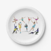 Farbenfrohe Skaten-Ice-Skater in Bewegung Pappteller (Vorderseite)