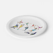 Farbenfrohe Skaten-Ice-Skater in Bewegung Pappteller (Schrägansicht)