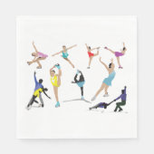 Farbenfrohe Skaten-Ice-Skater in Bewegung Serviette (Vorderseite)